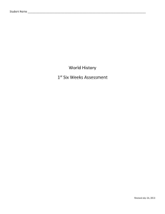 World History 1st Six Weeks Assessment