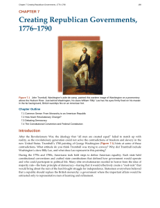 Creating Republican Governments, 1776–1790