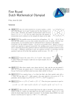 First Round Dutch Mathematical Olympiad