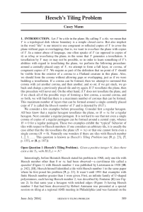 Heesch`s Tiling Problem