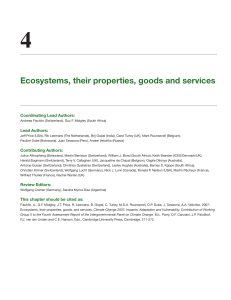 Ecosystems, their properties, goods and services