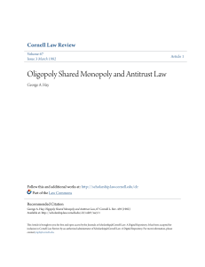 Oligopoly Shared Monopoly and Antitrust Law