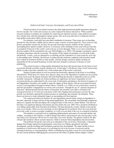 Elana McDermott Final Paper Global Coral Reefs: Concerns
