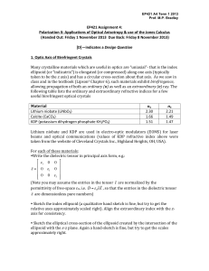 EP421 Assignment 4: Polarization II: Applications of Optical