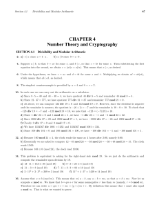 CHAPTER 4 Number Theory and Cryptography