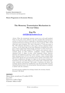 The Monetary Transmission Mechanism in Pre