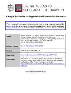 Leukocyte lipid bodies — Biogenesis and functions in inflammation