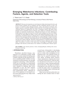 Emerging Waterborne Infections: Contributing Factors, Agents, and