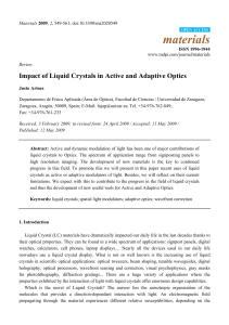 Impact of Liquid Crystals in Active and Adaptive Optics