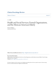 Health and Social Services, Formal Organizations, and