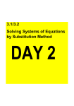 3.1/3.2 Solving Systems of Equations by Substitution Method