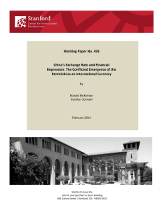 Working Paper No. 493 China`s Exchange Rate and Financial