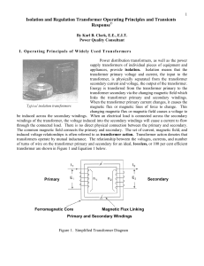 Isolation and Regulation Transformer Operating Principles and