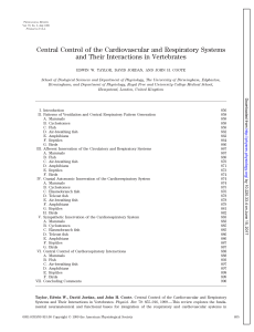 Central Control of the Cardiovascular and Respiratory Systems and