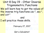 Other inverse trigonometric functions