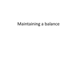 Maintaining a balance