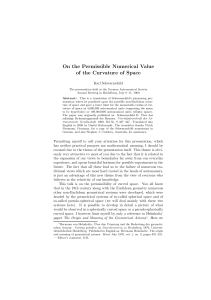 On the Permissible Numerical Value of the
