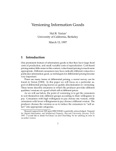 Versioning Information Goods - University of California, Berkeley