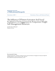 The Influence Of Patient Activation And Social Facilitation On