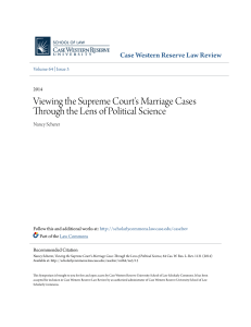 Viewing the Supreme Court`s Marriage Cases Through the Lens of