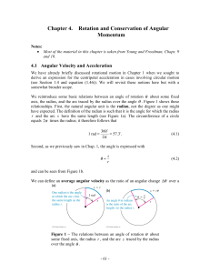 Chapter 4. Rotation and Conservation of Angular Momentum
