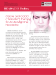 Opiate and Opioid (Narcotic) Therapy for Acute Migraine Headache
