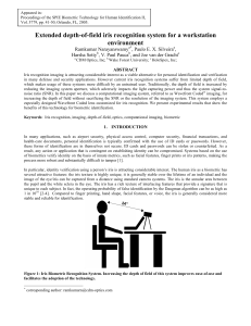 Extended depth-of-field iris recognition system for a