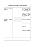 4-2: Compare and Order Rational Numbers What is a ​ Rational