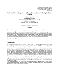 Analysis of Optical Properties and Image Patterns Due