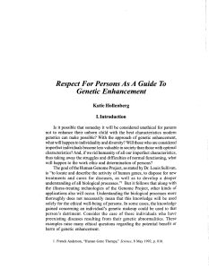 Respect For Persons As A Guide To Genetic Enhancement