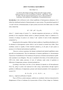 about a variety of material equilibrium conditions