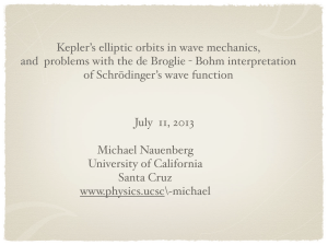 Kepler`s elliptic orbits in wave mechanics, and problems with the de