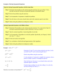 Page 1 Examples of Solving Exponential Equations Example