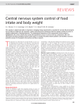 Central nervous system control of food intake and body