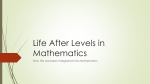 Life After Levels in Mathematics