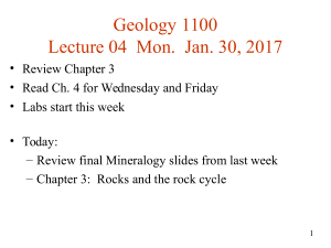G1100 Ch. 3 The Rock Cycle