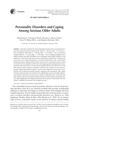 Personality Disorders and Coping Among Anxious Older