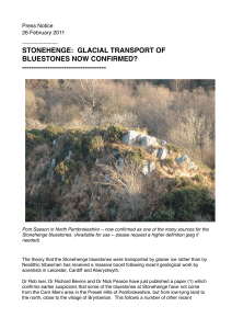 stonehenge: glacial transport of bluestones now confirmed?