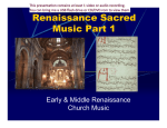Renaissance Sacred Music Part 1