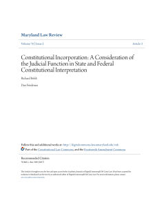 Constitutional Incorporation - DigitalCommons@UM Carey Law