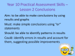 Year 10 Practical Assessment Skills – Lesson 2 Conclusions