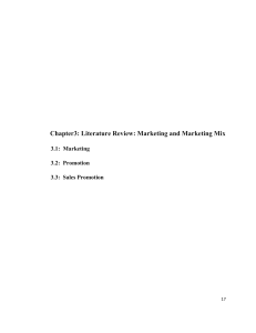 Chapter3: Literature Review: Marketing and Marketing Mix