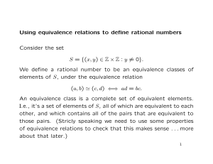 Using equivalence relations to define rational numbers Consider the