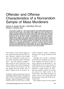 Offender and Offense Characteristics of a Nonrandom Sample of