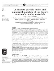 A discrete particle model and numerical modeling of the failure