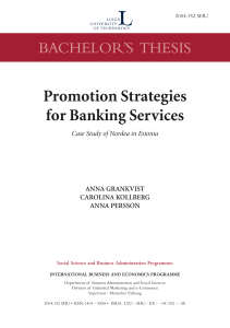 Promotion Strategies for Banking Services