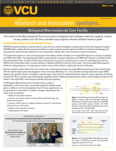 December 2015: Biological Macromolecule Core Facility