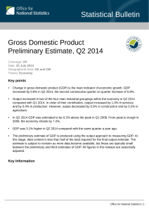 Gross Domestic Product Preliminary Estimate, Q2 2014