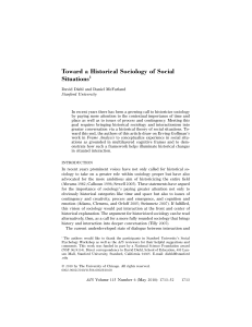 Toward a Historical Sociology of Social Situations1