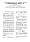 Correlation between the Earth`s Magnetic Field and the Gravitational